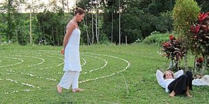 Girls in labyrinth