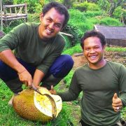 Garden crew with jackfruit