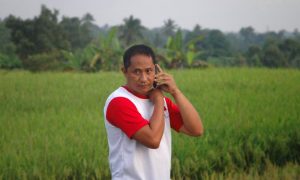 Putu, who has vision for his family's land (he's on a walky-talky, as we place a chrystal in a cave on the mountain, which serves as connectivity with the chrystal in the meditation octagon.