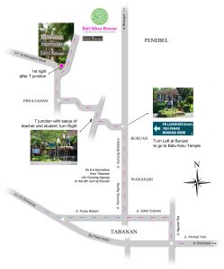 Bali Silent Retreat direction map