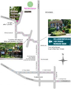 Bali Silent Retreat Direction map
