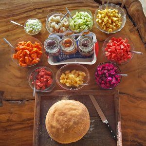 Fruits with Bread and Jams