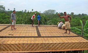 Single Sleeping Room Lodge – getting ready to pour concrete on the textured “bedeg”.