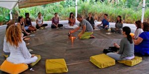 Bali Silent Retreat Meditaion group at Octagon Tend/Bale