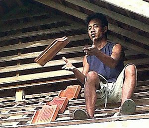 Throwing tiles up