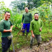 Bali Silent Retreat Garden crew - Gung, Kayune, Koyo