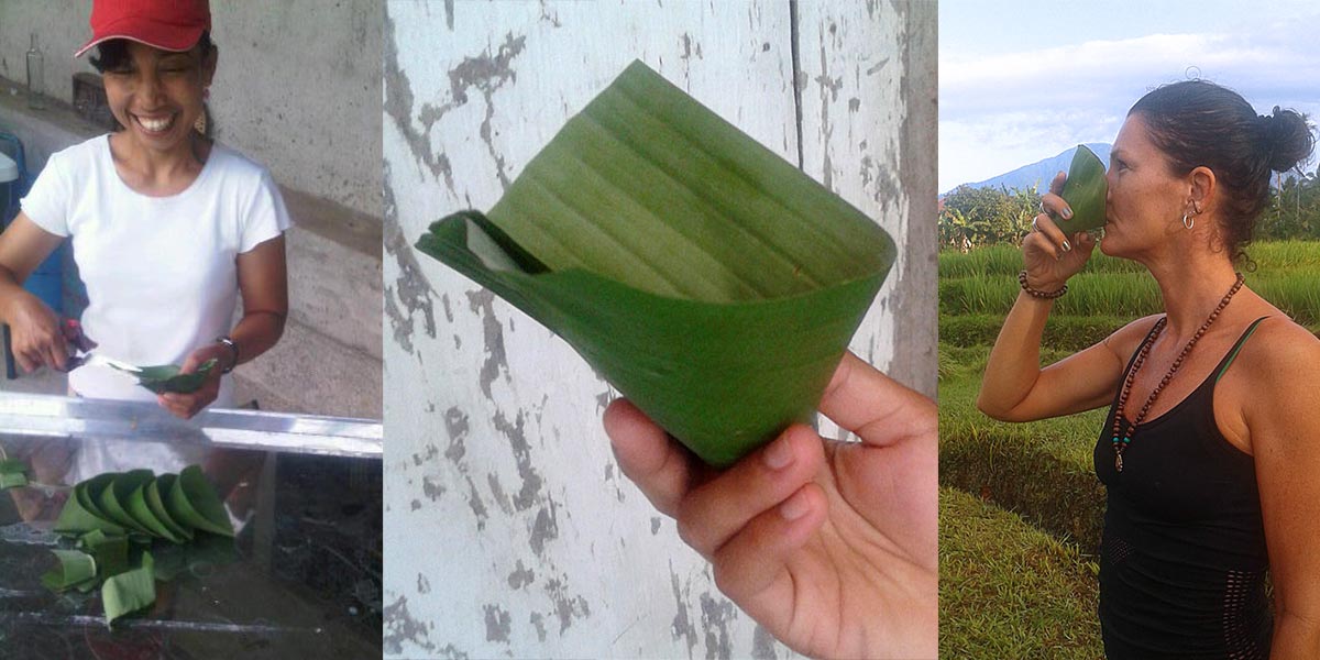 Banana leaf cup