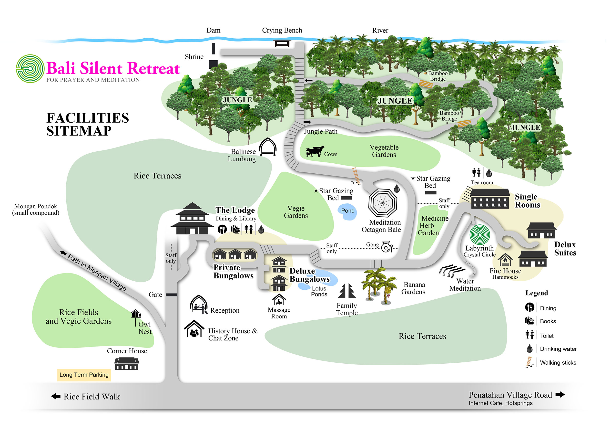 Facilities Sitemap - Bali Silent Retreat Facilities Sitemap - Bali Silent Retreat